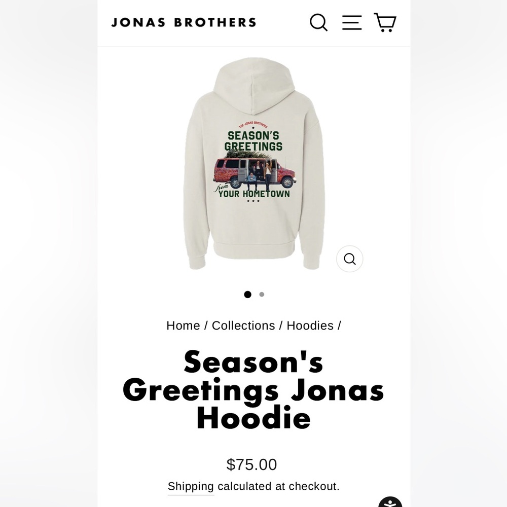 Jonas Brothers Seasons Greetings Jonas Hoodie